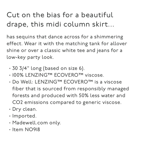 ⭐️HP⭐️ NWT Madewell Sequins Midi Skirt - Picture 5 of 8